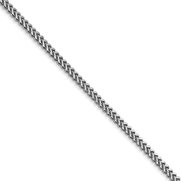 1.5mm, 14k White Gold, Solid Franco Chain Necklace, 24 Inch - Picture 1 of 8
